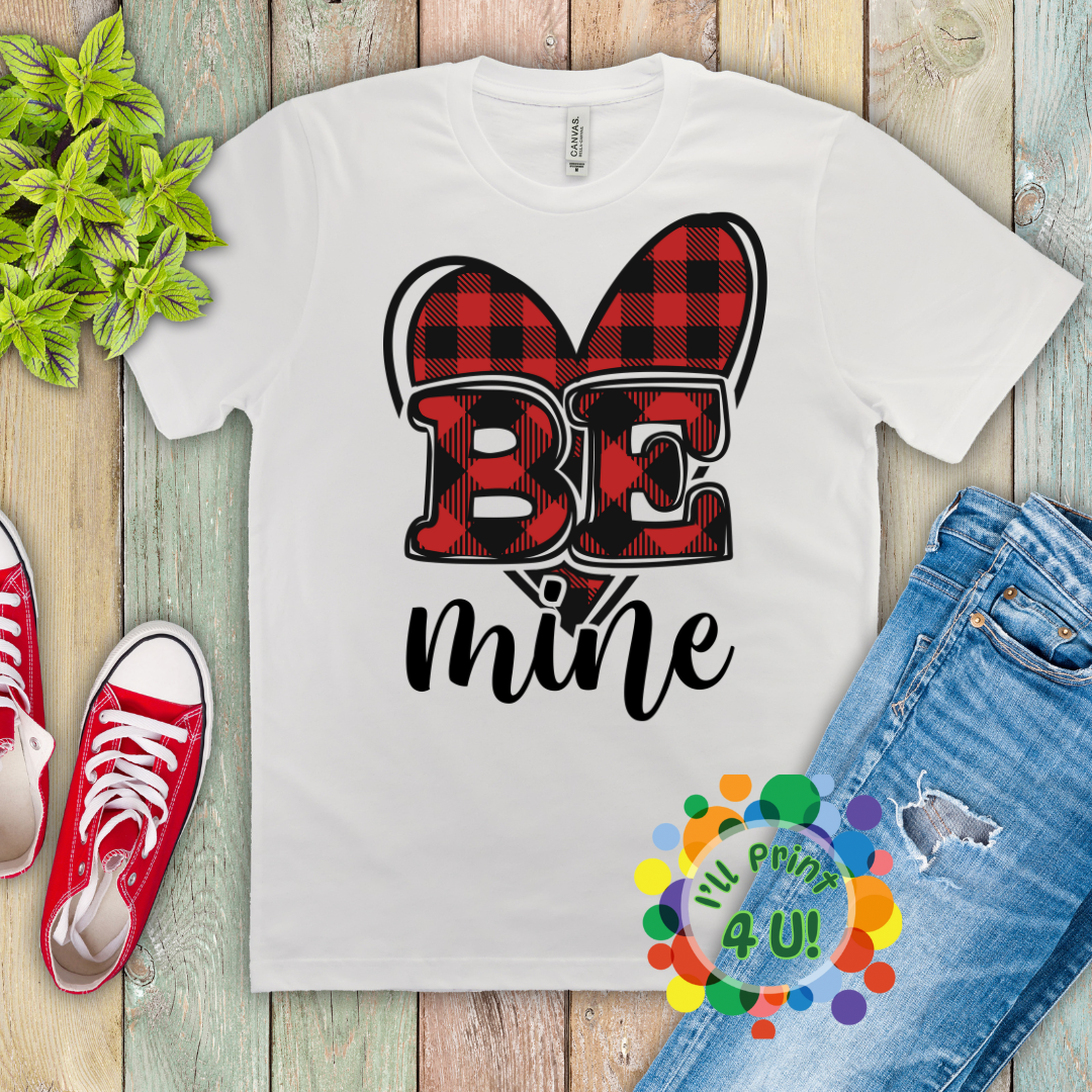 Be Mine Black/Red Ready-to-Print DTF Transfer