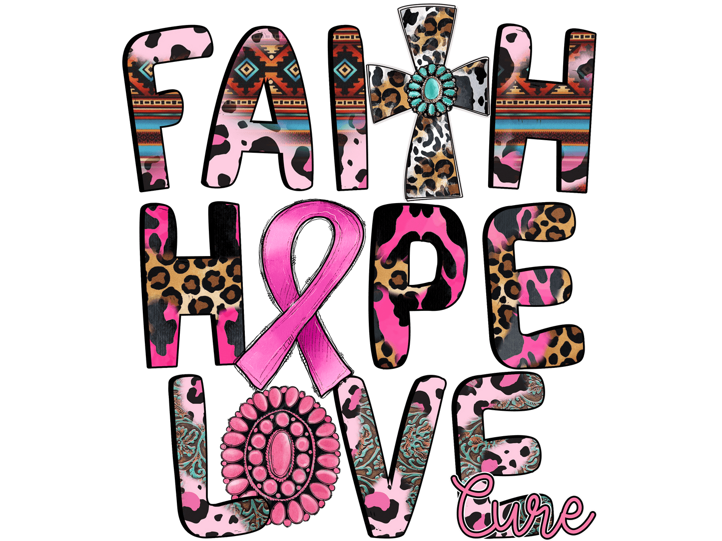 "Breast Cancer Awareness" (Multiple Options) Ready-to-Print DTF Transfers.