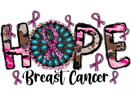 "Breast Cancer Awareness" (Multiple Options) Ready-to-Print DTF Transfers.