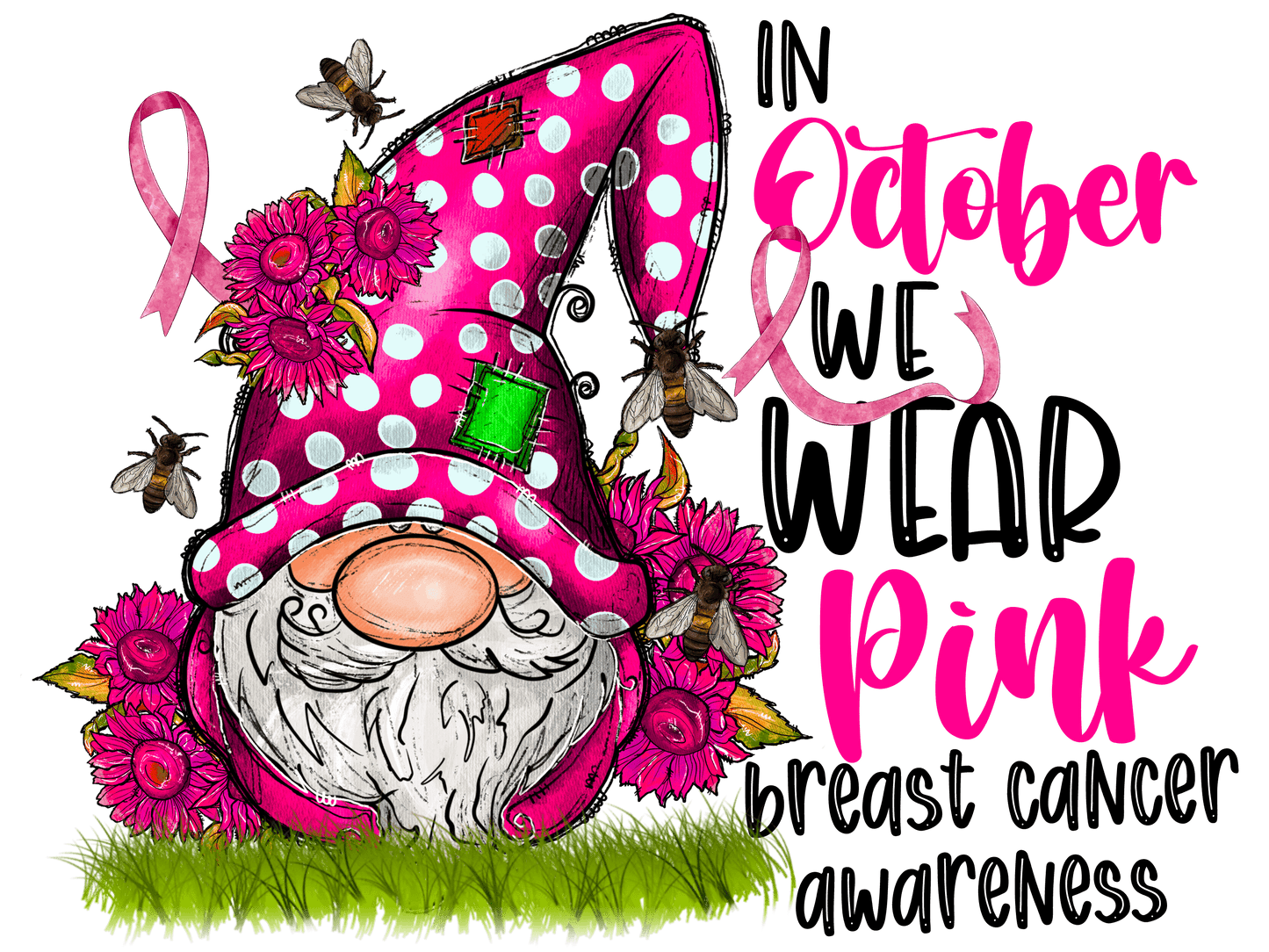 "Breast Cancer Awareness" (Multiple Options) Ready-to-Print DTF Transfers.