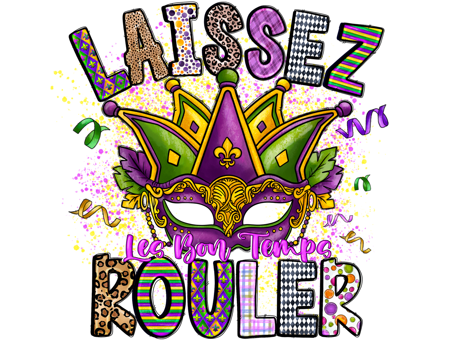 "Mardi Gras" (Multiple Options) Ready-to-Print DTF Transfer