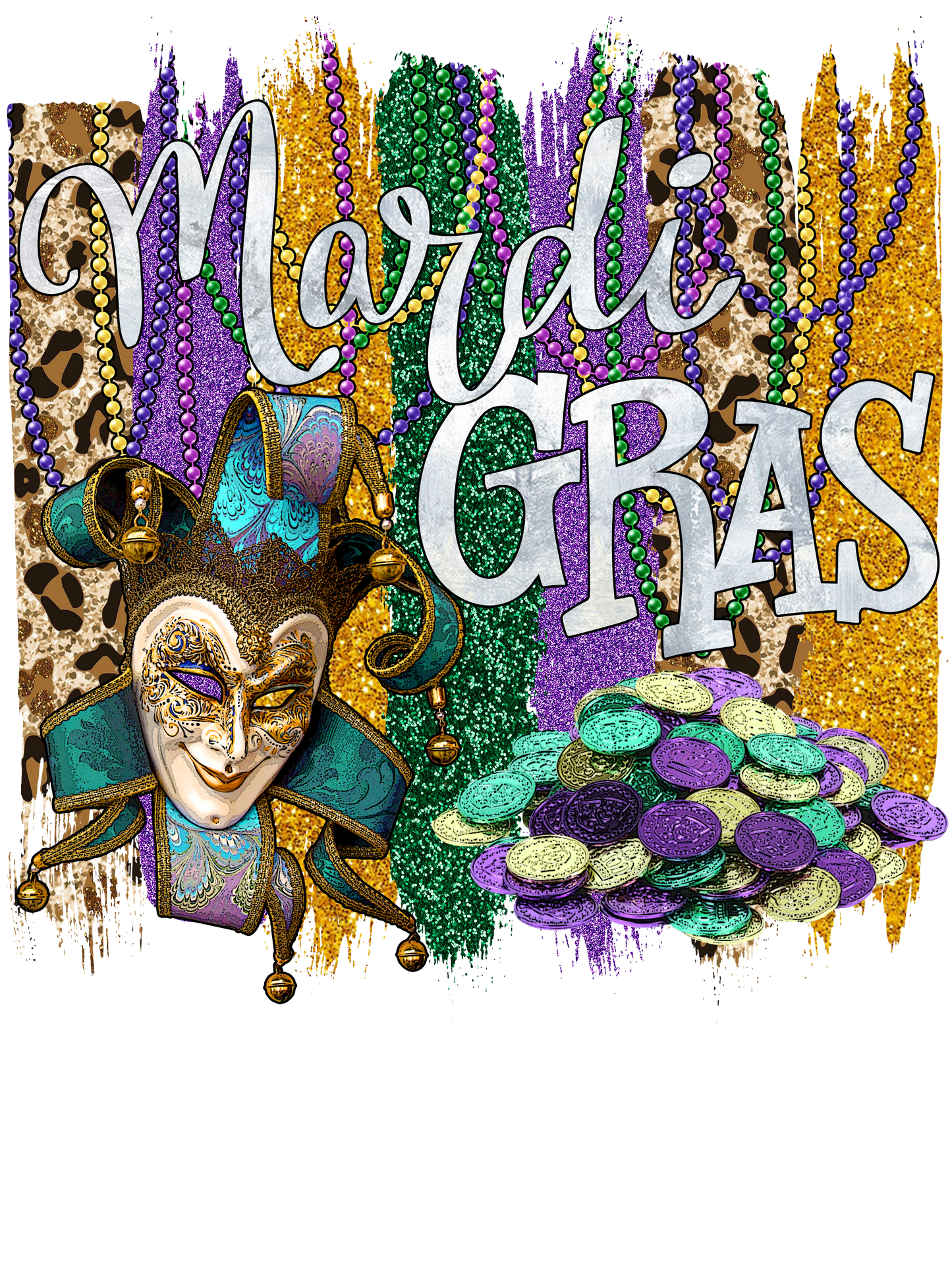 "Mardi Gras" (Multiple Options) Ready-to-Print DTF Transfer