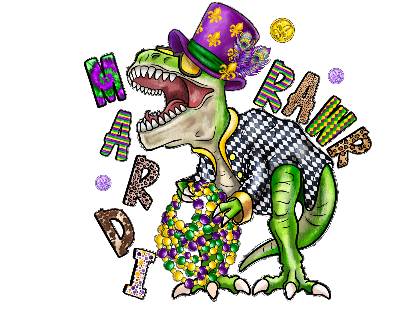 "Mardi Gras" (Multiple Options) Ready-to-Print DTF Transfer