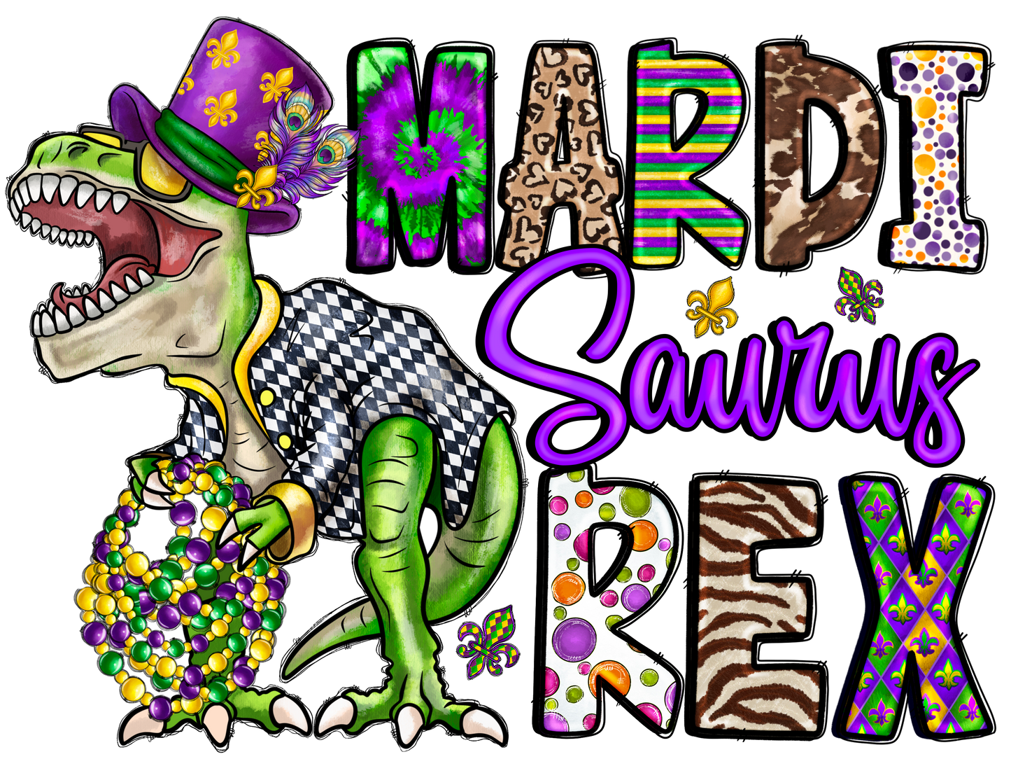 "Mardi Gras" (Multiple Options) Ready-to-Print DTF Transfer