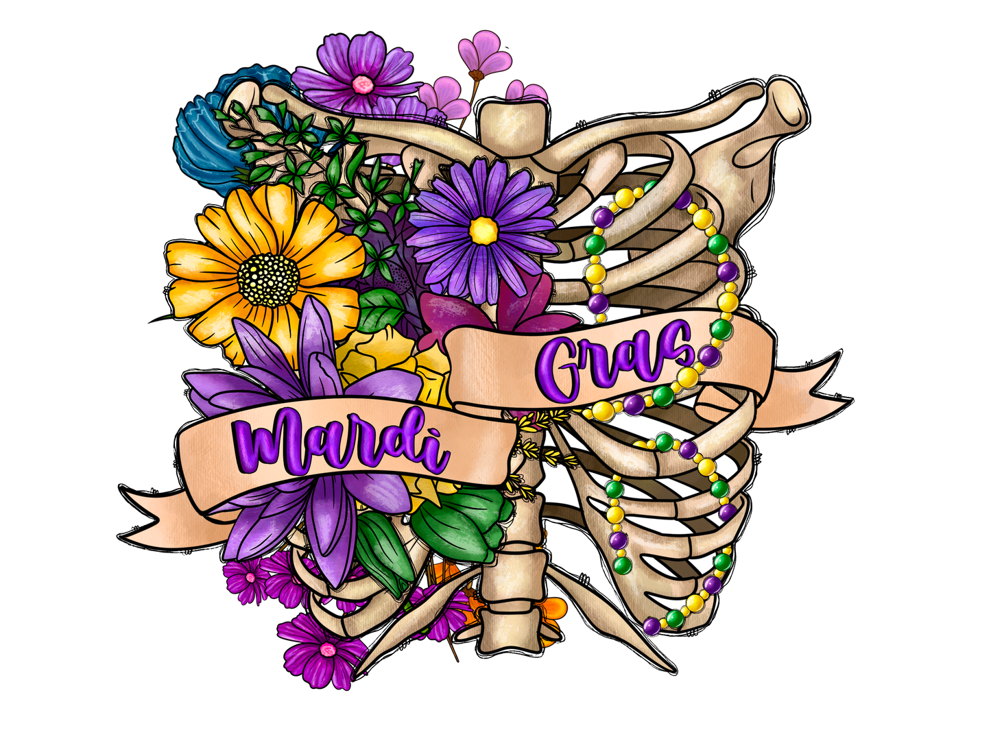 "Mardi Gras" (Multiple Options) Ready-to-Print DTF Transfer