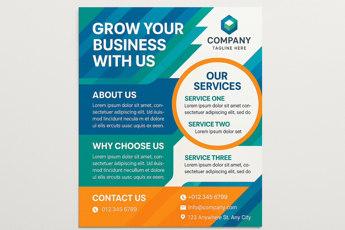 Colorful professional business flyer