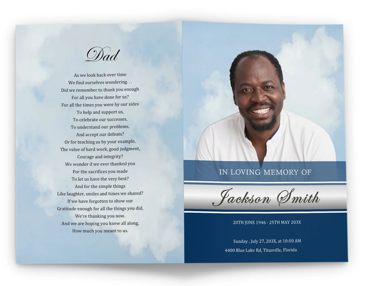 Custom Funeral Programs & Obituary Design and Printing – Printed in sets of 25!