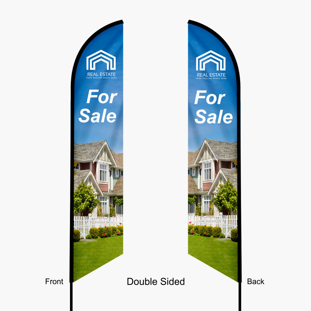 Feather Angled Flags with Ground Stake – Take Your Brand to New Heights