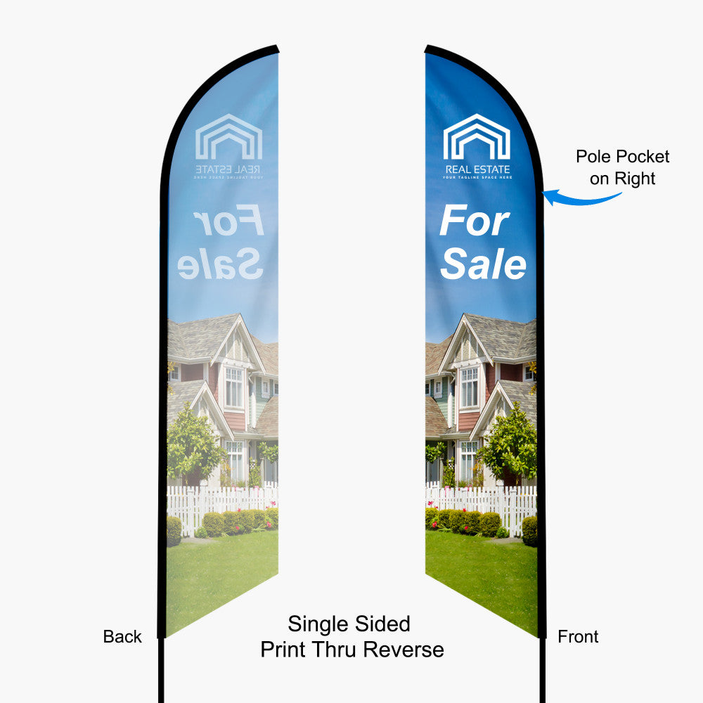 Feather Angled Flags with Ground Stake – Take Your Brand to New Heights