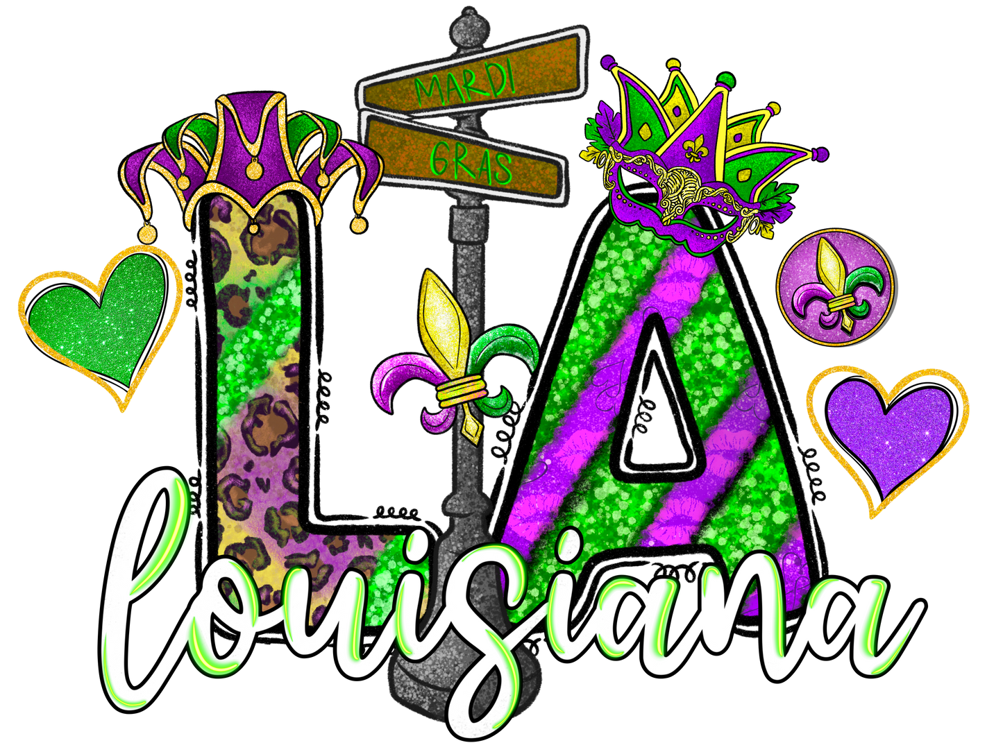 "Mardi Gras" (Multiple Options) Ready-to-Print DTF Transfer