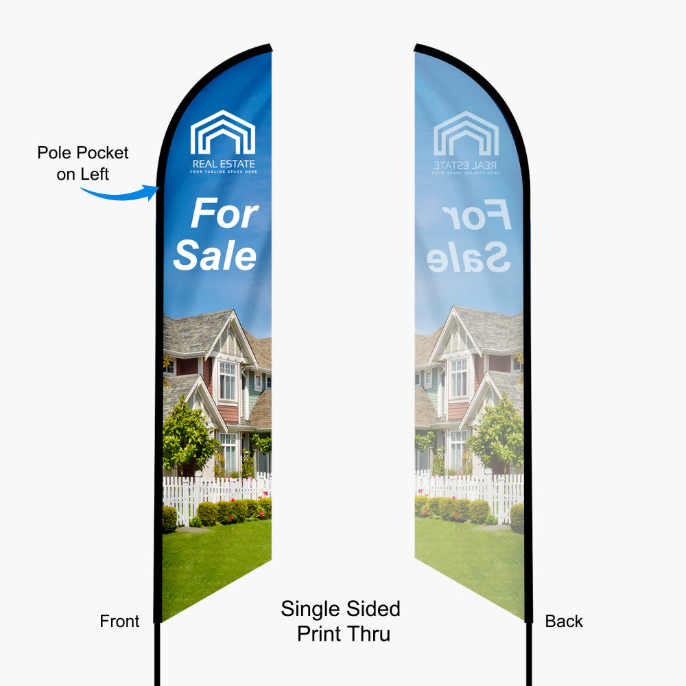 Feather Angled Flags with Ground Stake – Take Your Brand to New Heights